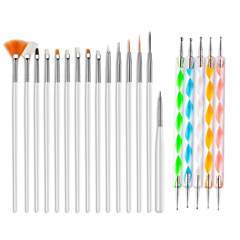 Professional Nail Art Supplies with 15pcs Brush Set, 5pcs Dotting