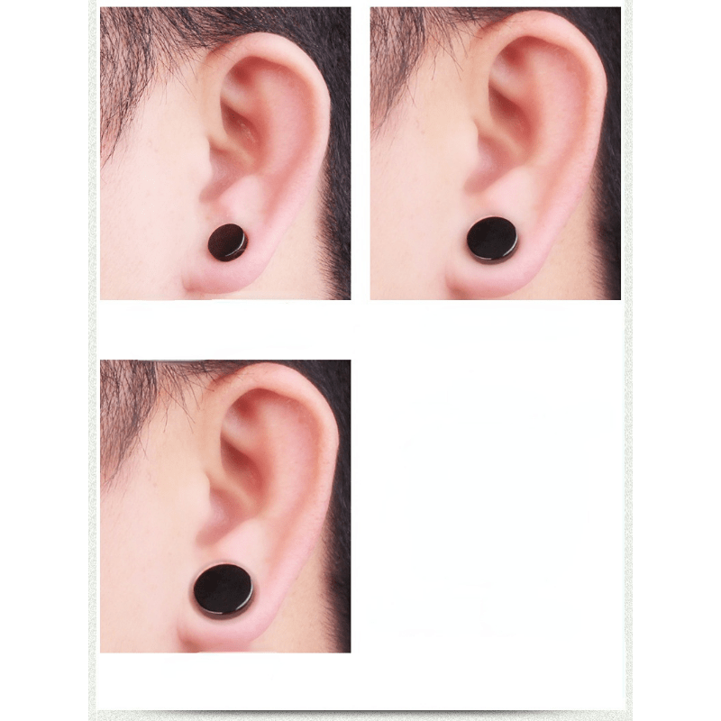 6 Pairs Set Fashion Magnetic Stud Earrings Men and Women Black CZ Magnet Non-Piercing Clip Earring Set Punk Earrings Jewelry, Jewels,Temu