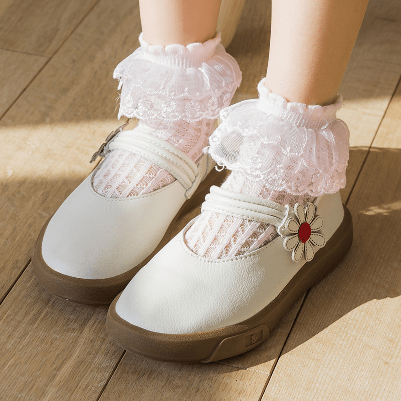 5 Pairs Kids Ruffle Lace Dance Princess Socks