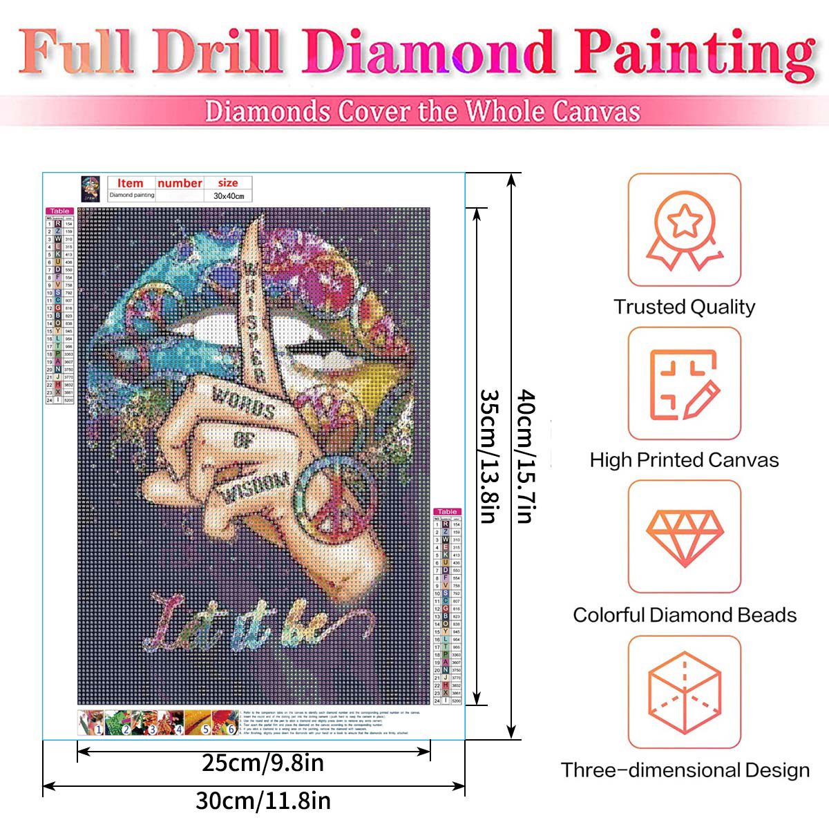  DIY Diamond Painting Kits for Adults, 5D Diamond Art Kit Full  Drill Round for Crafts Wall Decor (16 X 20)