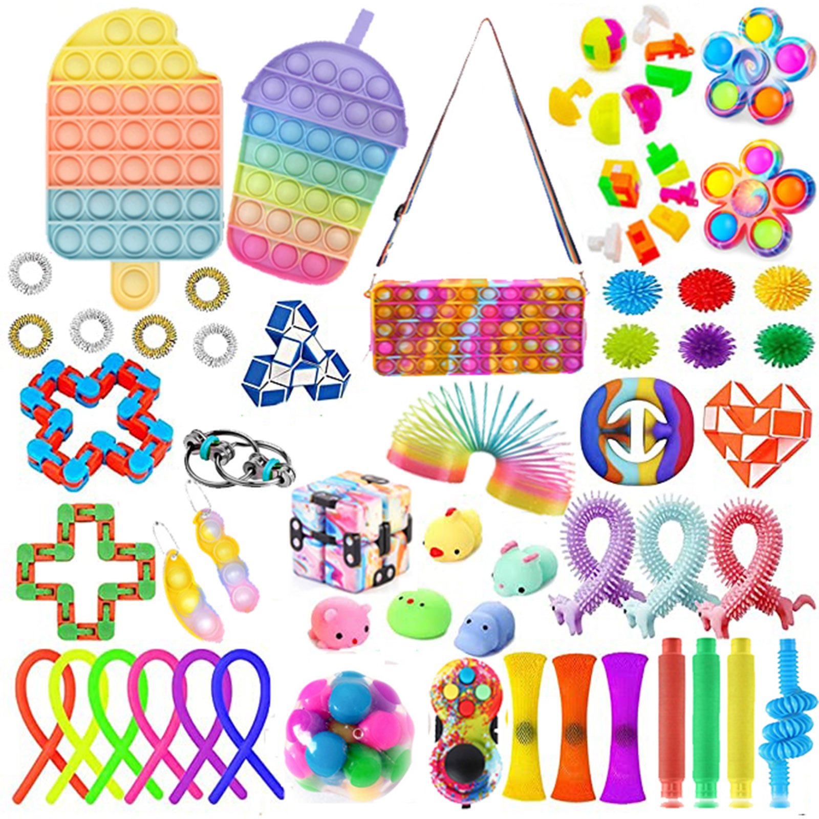 51/52pcs Stress Relief Stress Toy Kit Party Favors, Sensory Fidget Toy ...