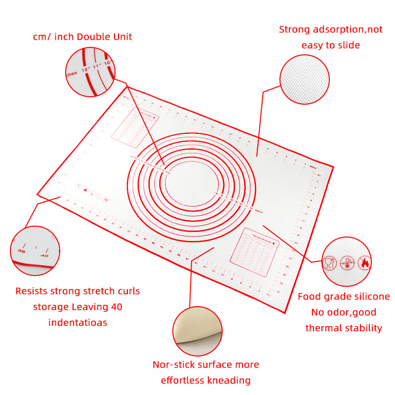 Silicone Kneading Dough Mat For Pizza Cakes And Pastry Non - Temu