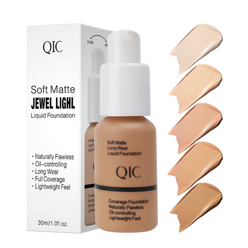 

5-color Liquid Foundation, Natural Nude Skin Tone, Matte Finish, Long Lasting Oil Control Bb Cream, Hydrating And Brightening Concealer Cream For Uneven Skin Tone