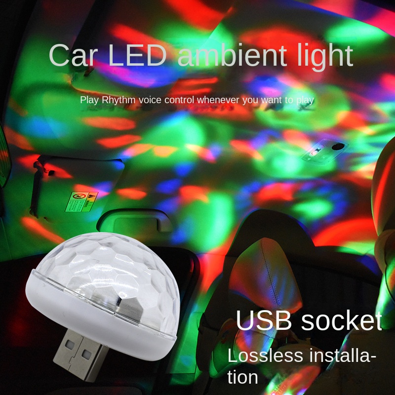 Car USB Disco Light Sound Actived LED Mini Atmosphere Party DJ Stage Strobe Multi Colors Ball Lights