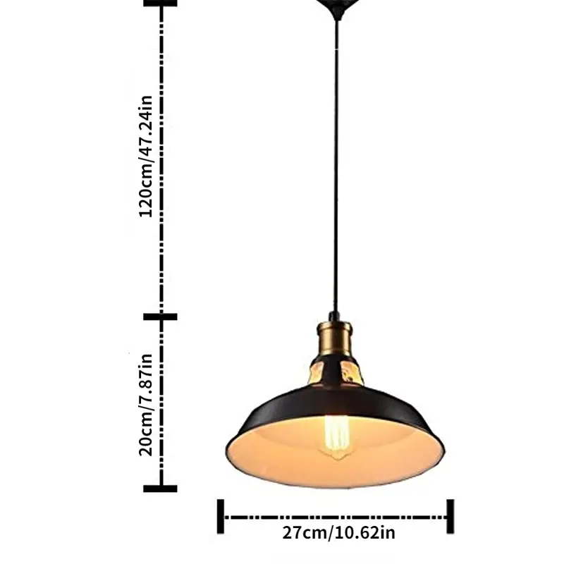 1pc vintage industrial ceiling lamp edison pendant light metal head shade for loft coffe bar kitchen decorative hanging pendant light details 0