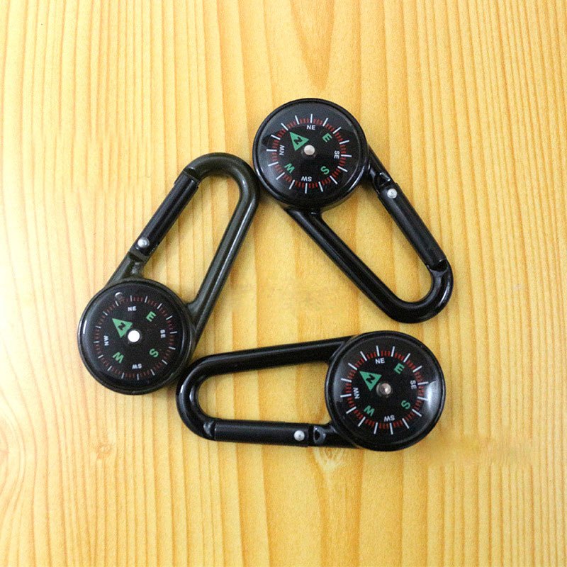 Outdoor Multifunctional Hiking Metal Carabiner Mini Compass