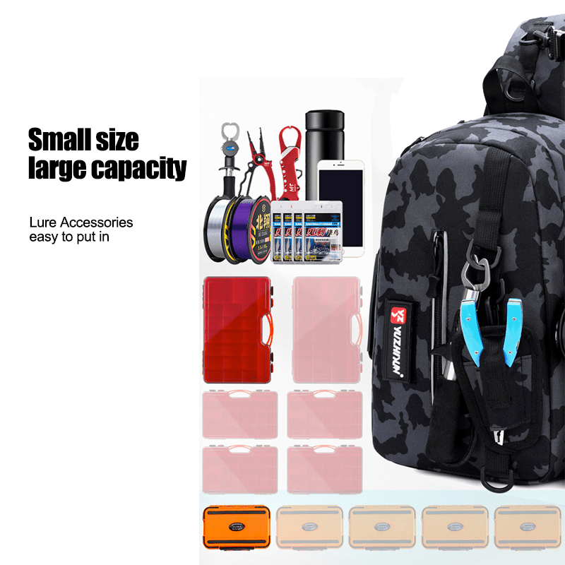 PUDEKO Waterproof Fishing Tackle Backpack,Outdoor Large Shoulder