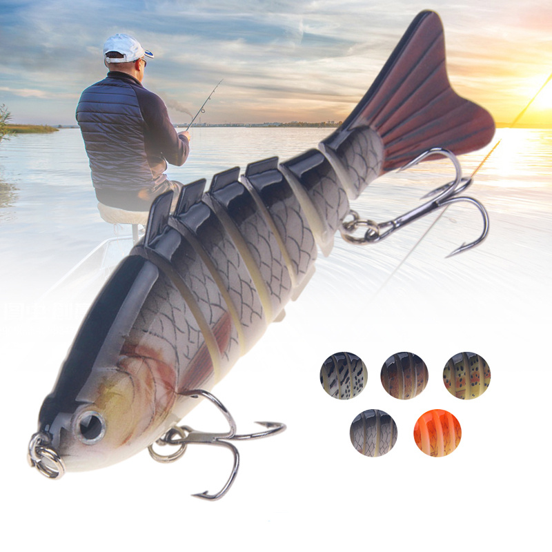  1 Piece Bionic Knotted Fish Gear Multi-Section Swimming Bait  Hard Wobbler Rotating Trolling Pike Carp Crank Lure Winter Fishing Simple  and Practical (Color : 6) : Sports & Outdoors