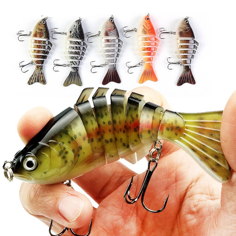 Gestepyou Fishing Lures for Bass Trout, Lifelike Segmented Multi