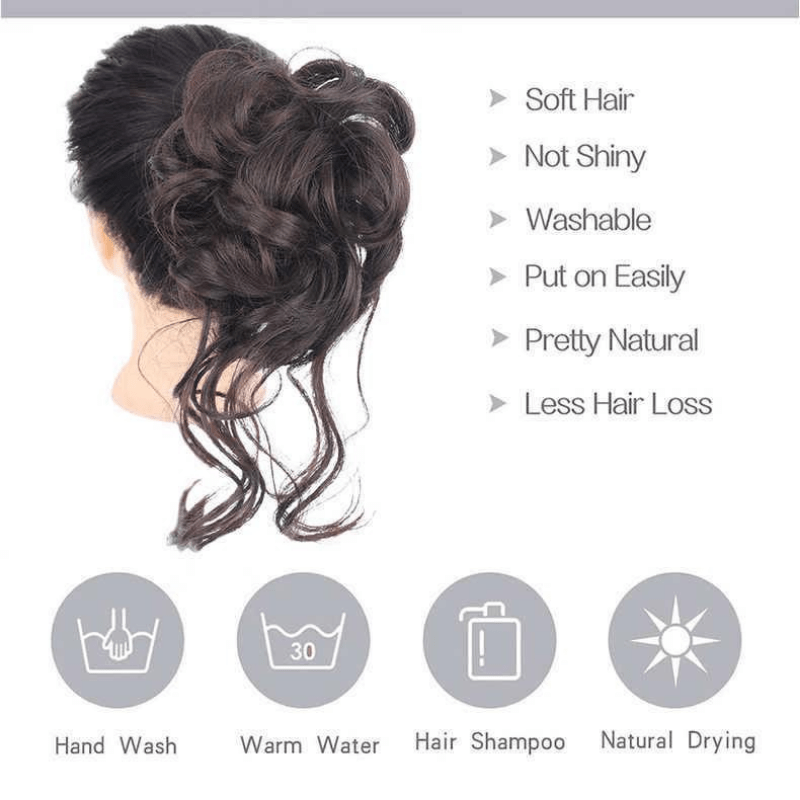 Messy Curly Wavy Hair Extensions with Claw Clip