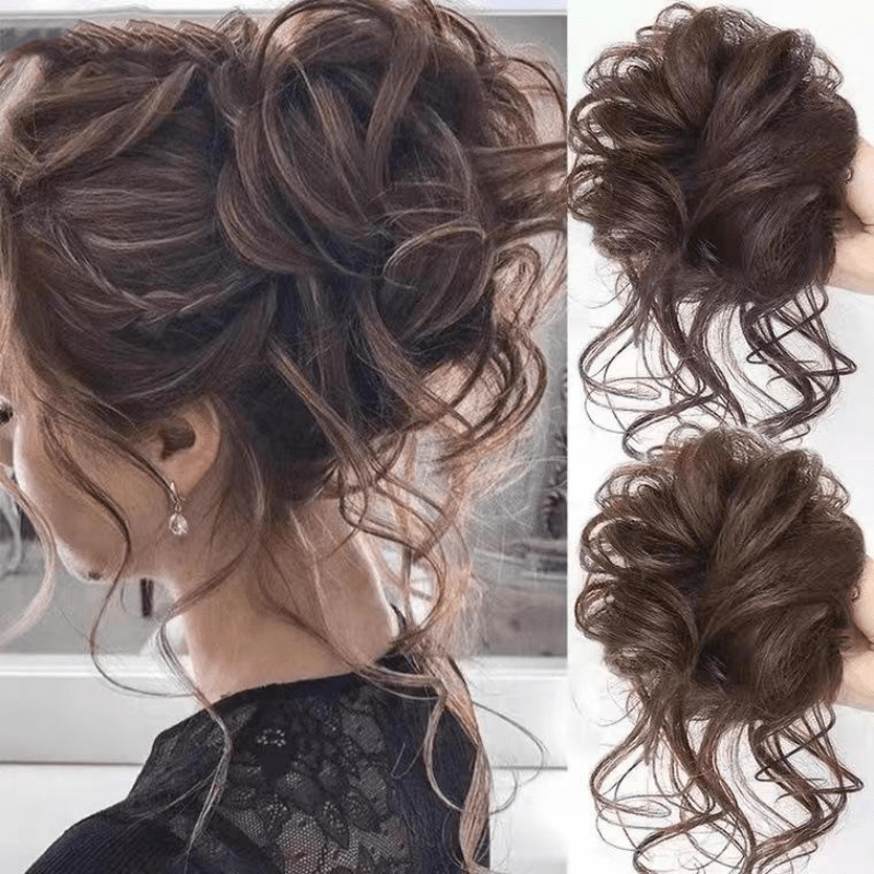 Messy Curly Wavy Hair Extensions with Claw Clip