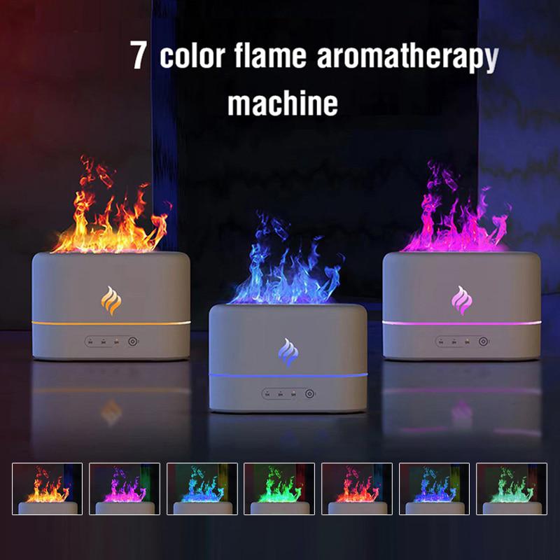

1pc Simulation Flame Ultrasonic Humidifier, Aromatherapy Diffuser, 7 Colors Lighting Diffuser, Usb Free Filter Essential Oil Diffuser Air Freshener For Bedroom, Travel