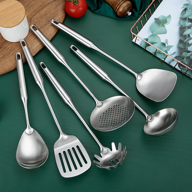 Steel Kitchen Utensils Set Modern And Simple 7-Piece Kitchen Cooking Tools  Spatula Spoon Household Kitchen Utensils Stainless