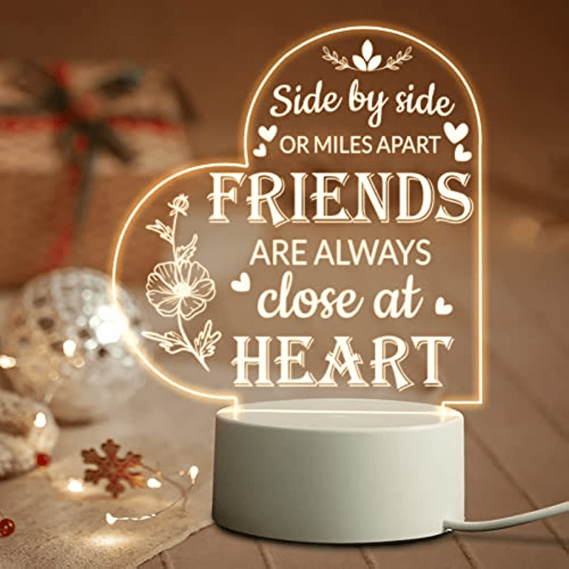 Best Friend Night Light Gifts - Long Distance Friendship Gifts for