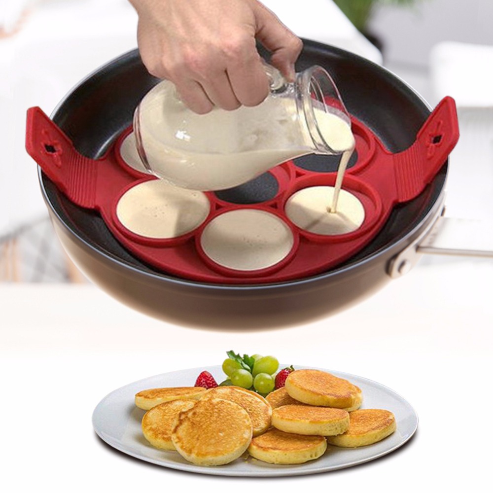 Yuyi Pancake Maker Mold Egg Ring Maker Silicone Pancake Mold Fixator Mould  Reusable Silicone Omelette Mold