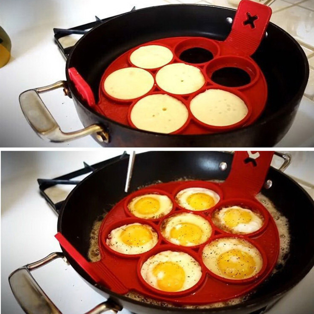 Non stick Silicone Egg And Pancake Mold 7 Cups Perfect For - Temu