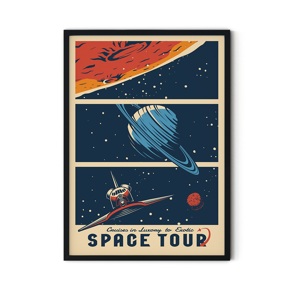 Vintage Space Posters Set Astronaut Alien Visitor Ufo - Temu