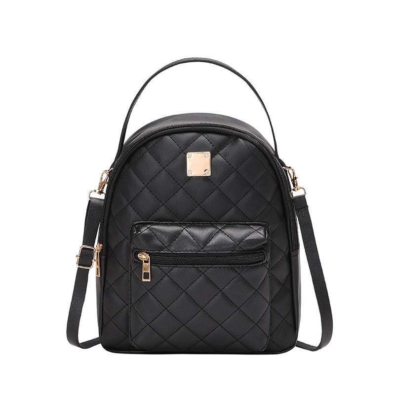 Leisure Small Black Mini Bag PU Simple Girl Backpack