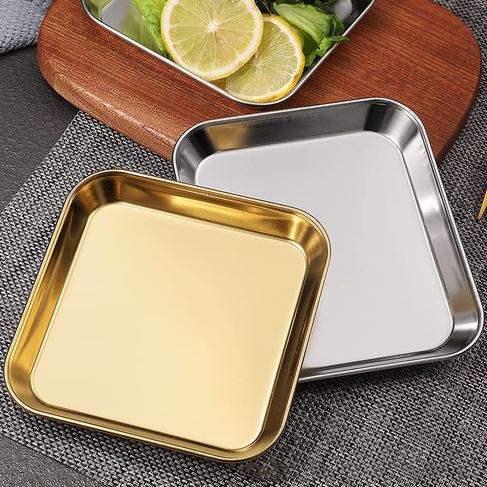 Stainless steel square plate with lid food grade thickened metal