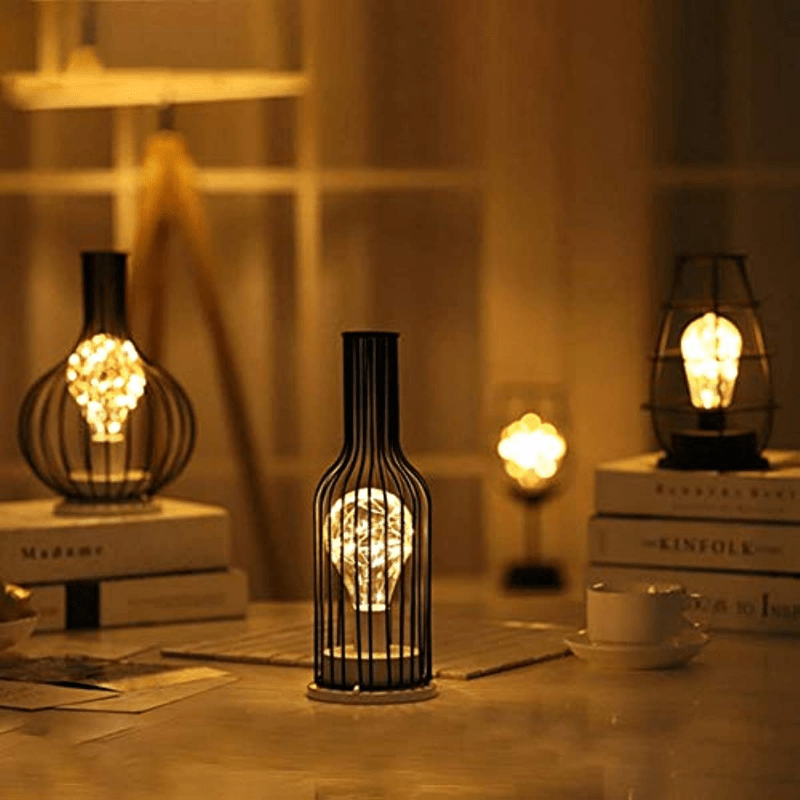 wire basket table lamp