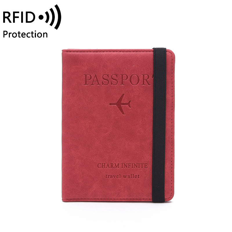 Rfid Leather Multifunctional Passport Holder Travel Wallet - Temu