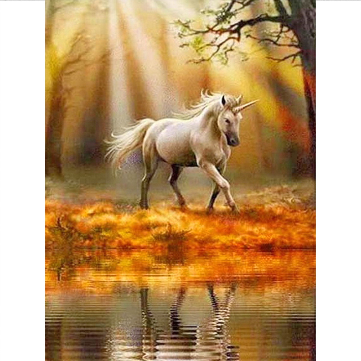 Horse Diamond Painting New Arrival Animal Sticker Decor Large Size Diamond  Embroidery Mosaic Natural Waterfall Diamond Art X475