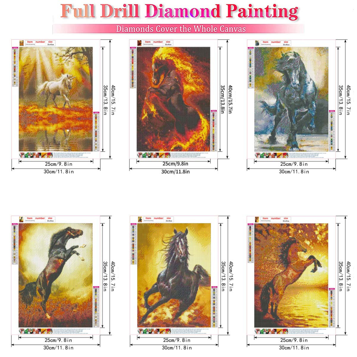Pair of Horses Diamond Painting Kit, code AM0039 RIOLIS