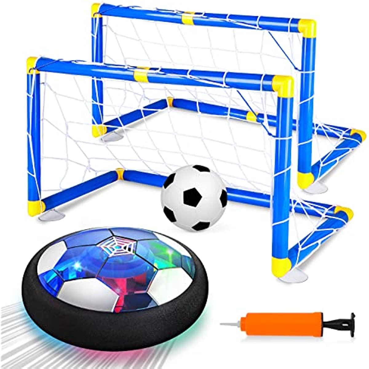 Toysery Hover Mini soccer goal set - kids soccer set - Comes with 2 Goals  with Net - kids soccer goal games – soccer ball set with two goals