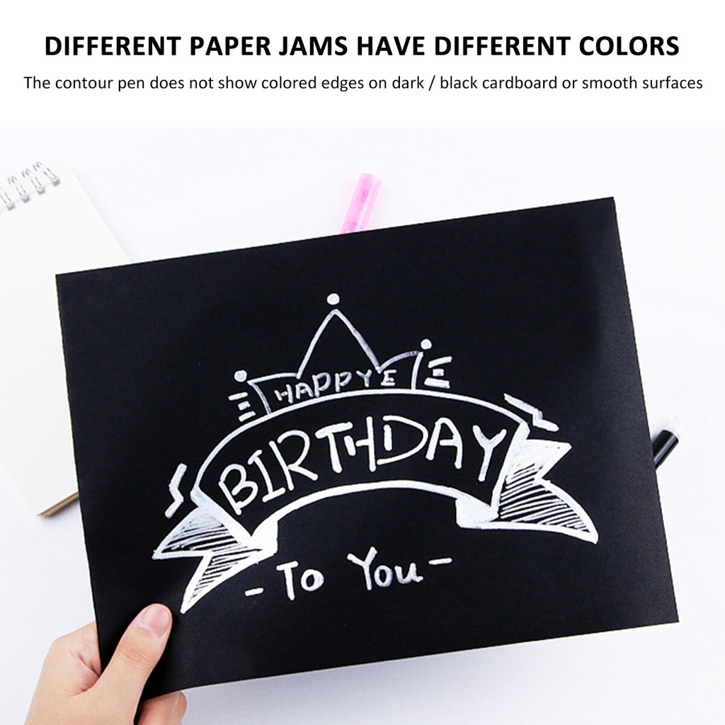 8Pcs 12Pcs Color Double Line Outline Art Marker Pen DIY Graffiti  Highlighter For Scrapbook Diary Poster Card Painting Drawing