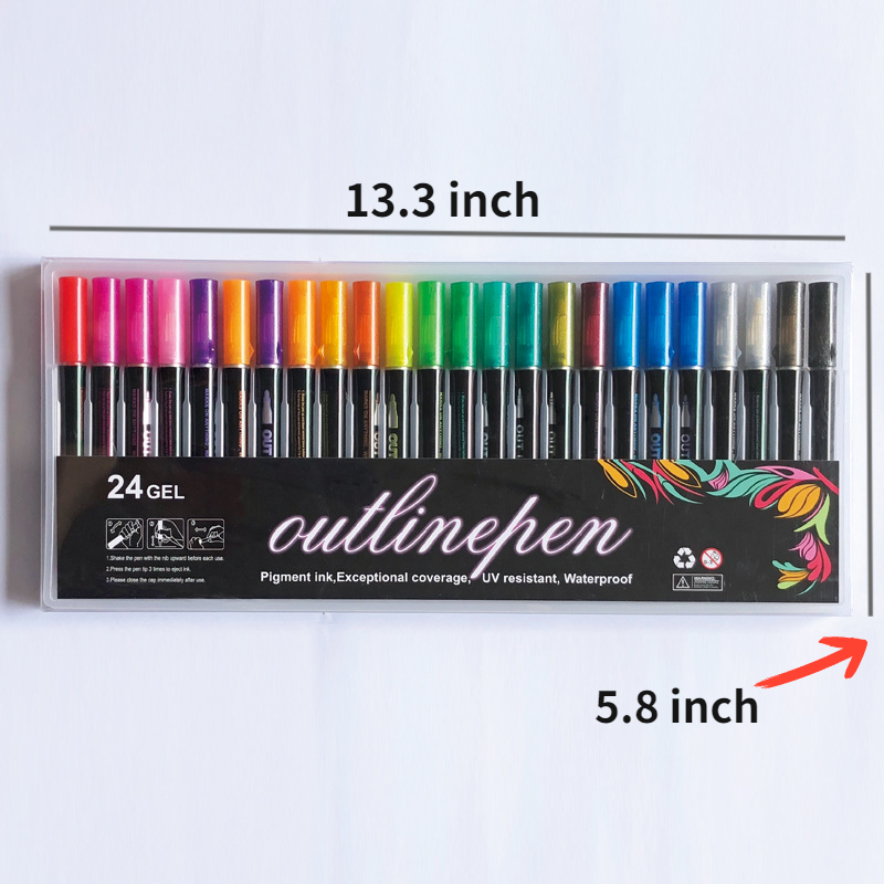 8/12 colors Double Lines Contour Art Pens Markers Pen Out Line Pen  Highlighter Scrapbooking Bullet diary Graffiti Poster card