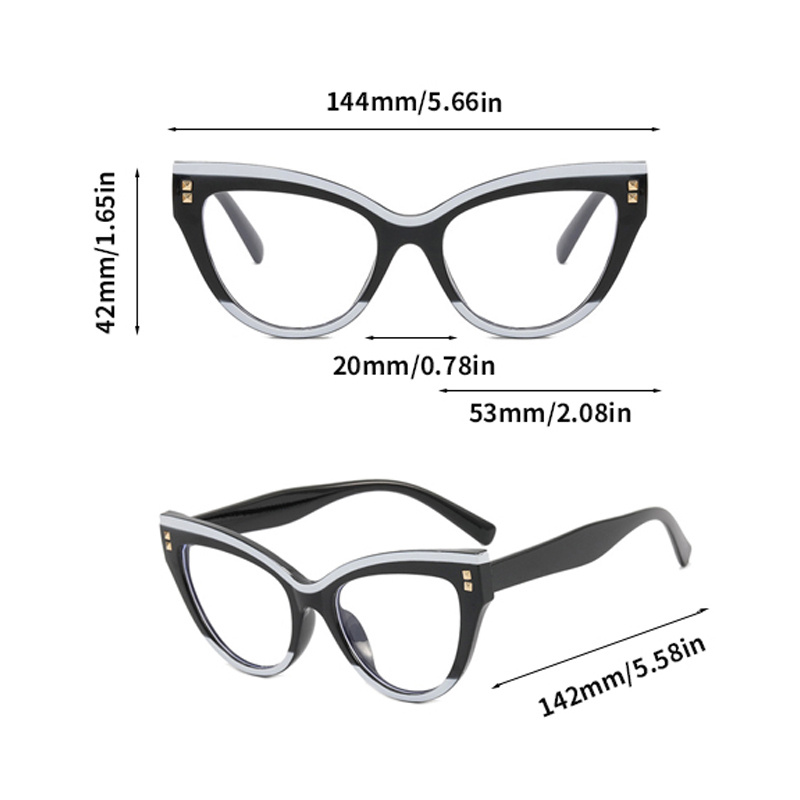 Cat Eye Eyeglasses For Women Light Blocking Computer Glasses