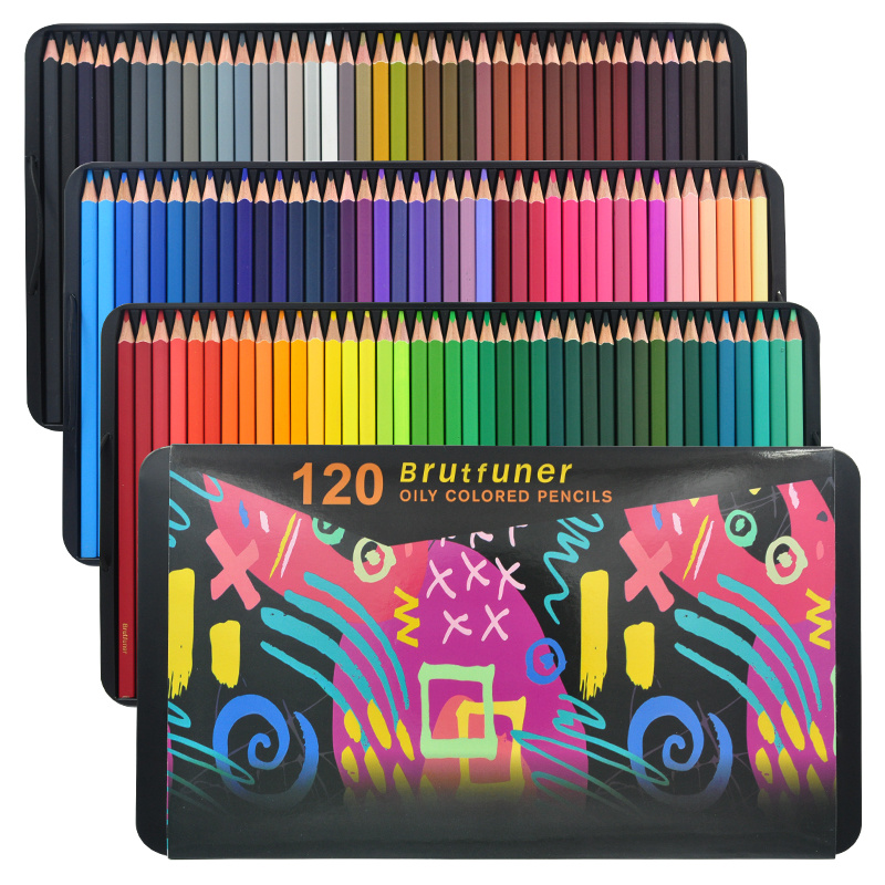 Brutfuner Colored Pencils Oil Pencils Coloring Pencils Drawing Pencils Soft  Cores Colored Pencils For Adult Coloring Books Artists Beginners (120)
