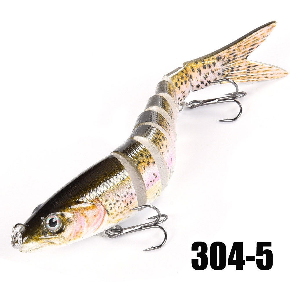 ODS Tuna Fishing Lure 4 Segment Jointed Swimbait with Treble Hooks for  Freshwater and Saltwater Sinking