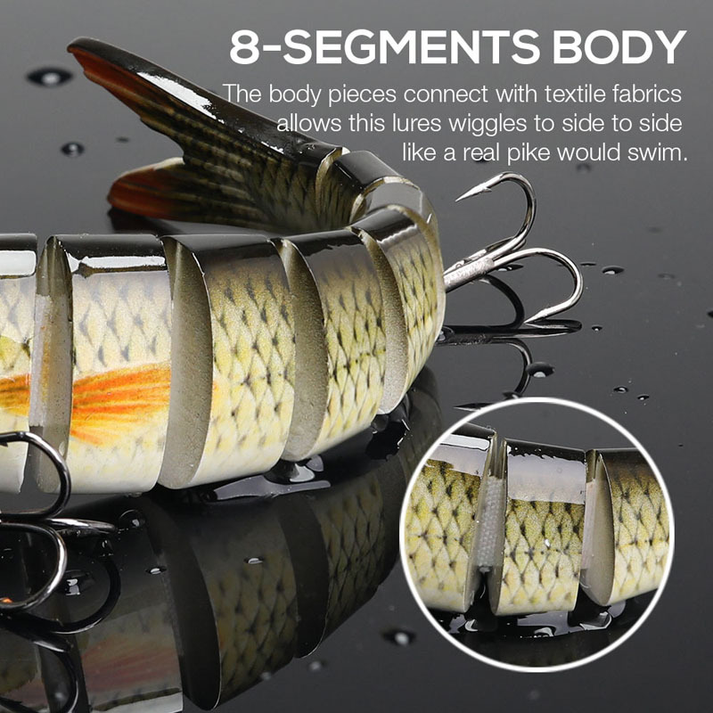 Custom 6 Inch 1.8 oz Slow Sink Multi Jointed Segmented Swimbait: Baby Bass