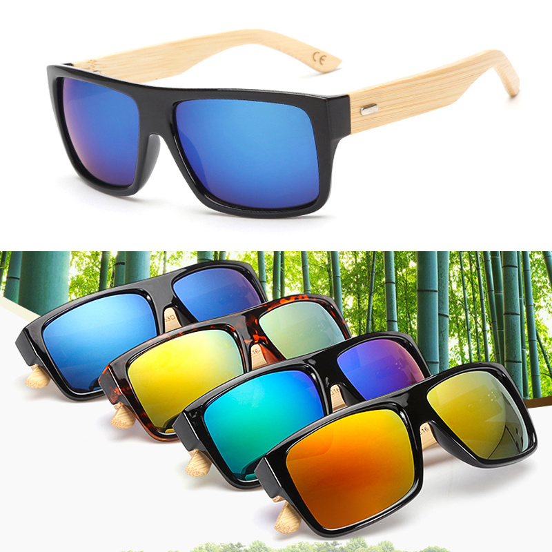 1 Pieza Gafas Sol Polarizadas Madera Hombre, Gafas Cuadradas Bambú Madera, Ahorra Dinero En Temu