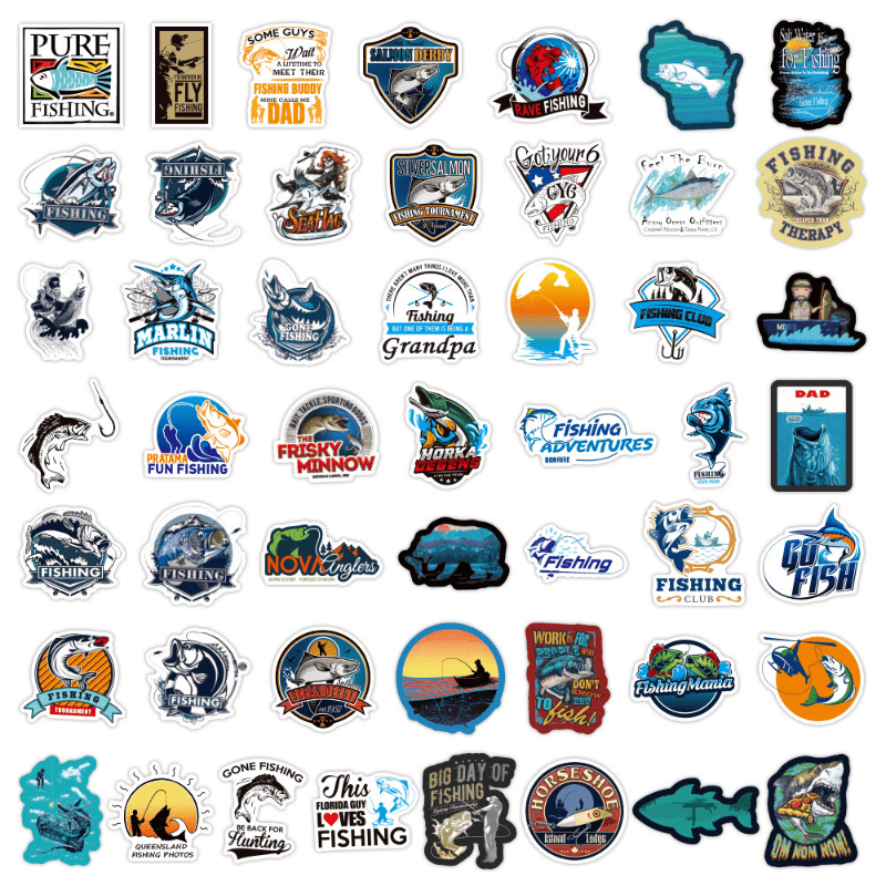 Diy 'fishing Lover' Theme Waterproof Stickers Craft - Temu