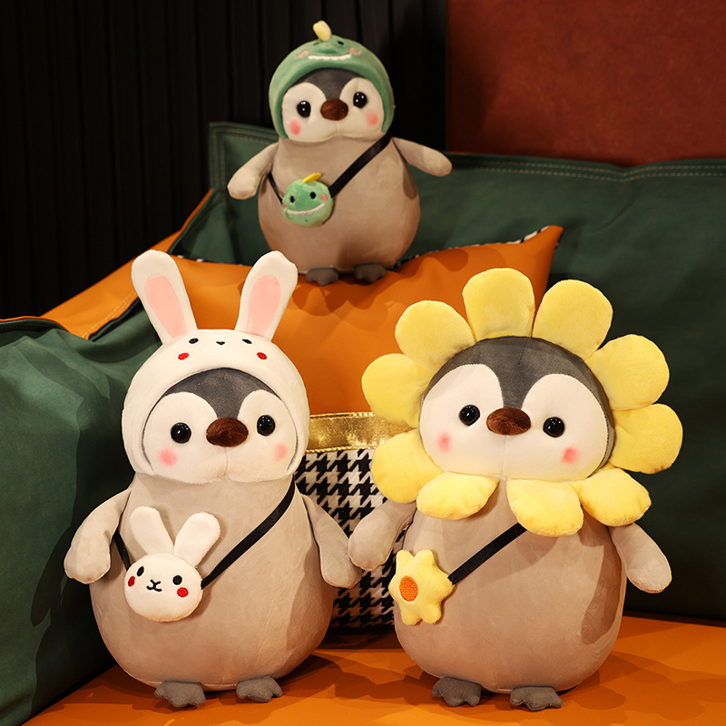 Cute Sunflower Penguin Doll