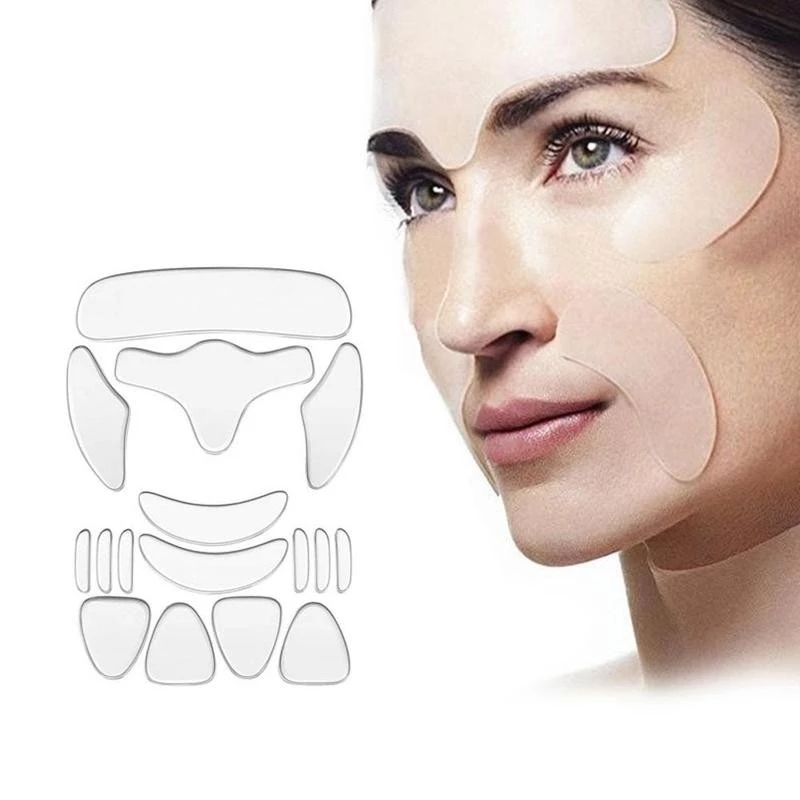 16pcs set Skincare Silicone Smoothes Wrinkles Face Moisturizing Skin Care Forehead Cheek Chin Sticker Wrinkle Strips