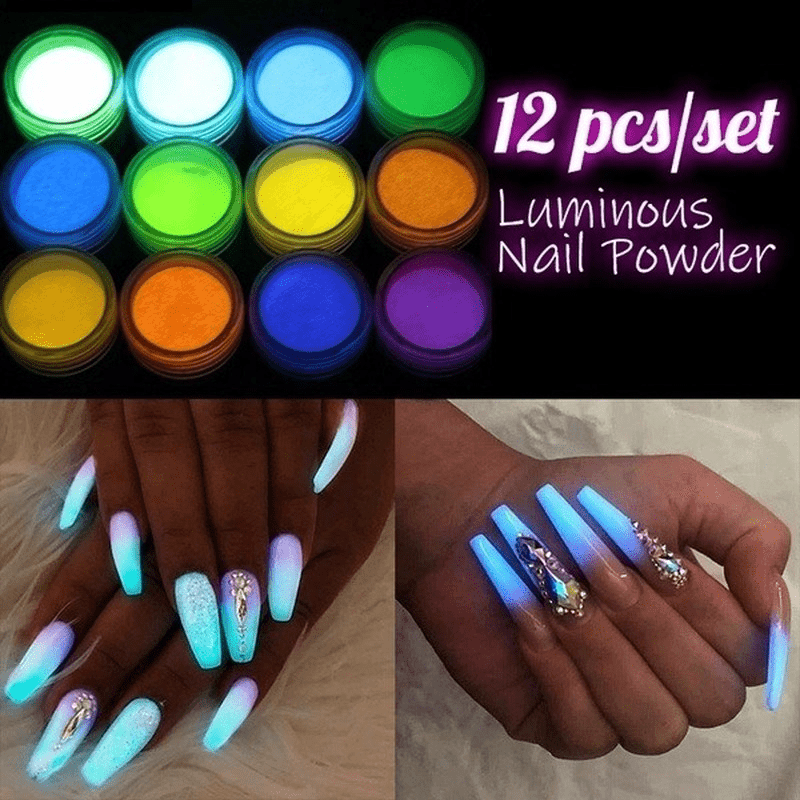 Glow In Powder Manicure Accessories Luminous Dipping Crystal - Temu