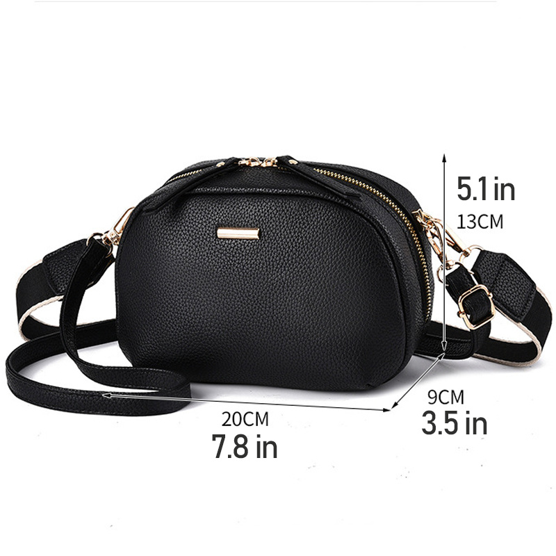 Black Crossbody Sling Bag with Changeable Strap