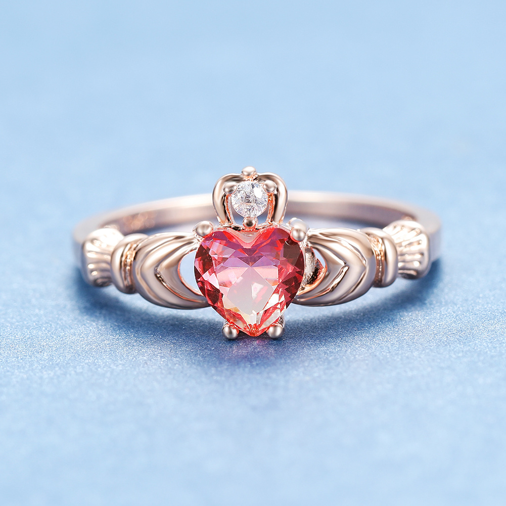 Women's Hot Irish Heart Shaped Multicolor Zirconia Ring