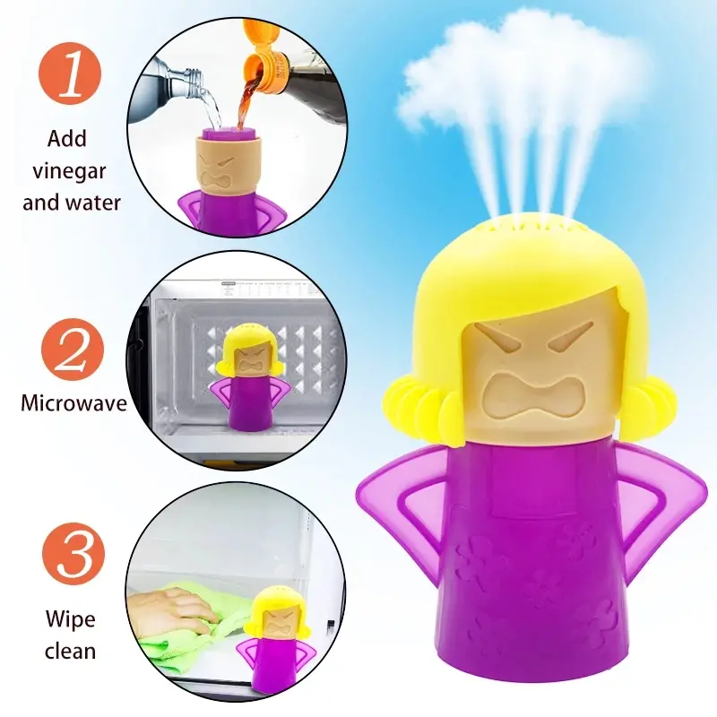 1pc/2pcs Angry Mama Microwave Cleaner Angry Mom Microwave Oven Steam Cleaner  And Disinfect With Vinegar And Water For Kitchens, Steamer Cleaning  Equipment Easily Cleans The Crud In Minutes
