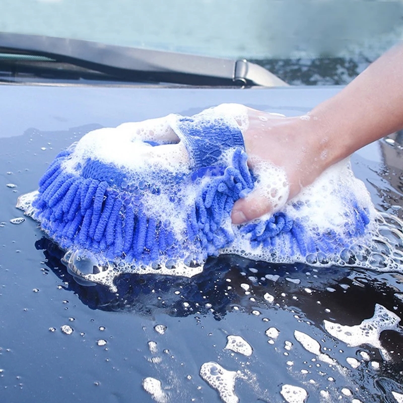 Microfiber Car Wash Brush Mop Kit Mitt Sponge With Long - Temu