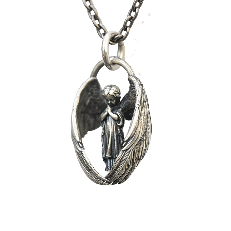 Fashion Retro Creative Praying Pendant Personality Trend Necklace Accessories Jewelry Gifts