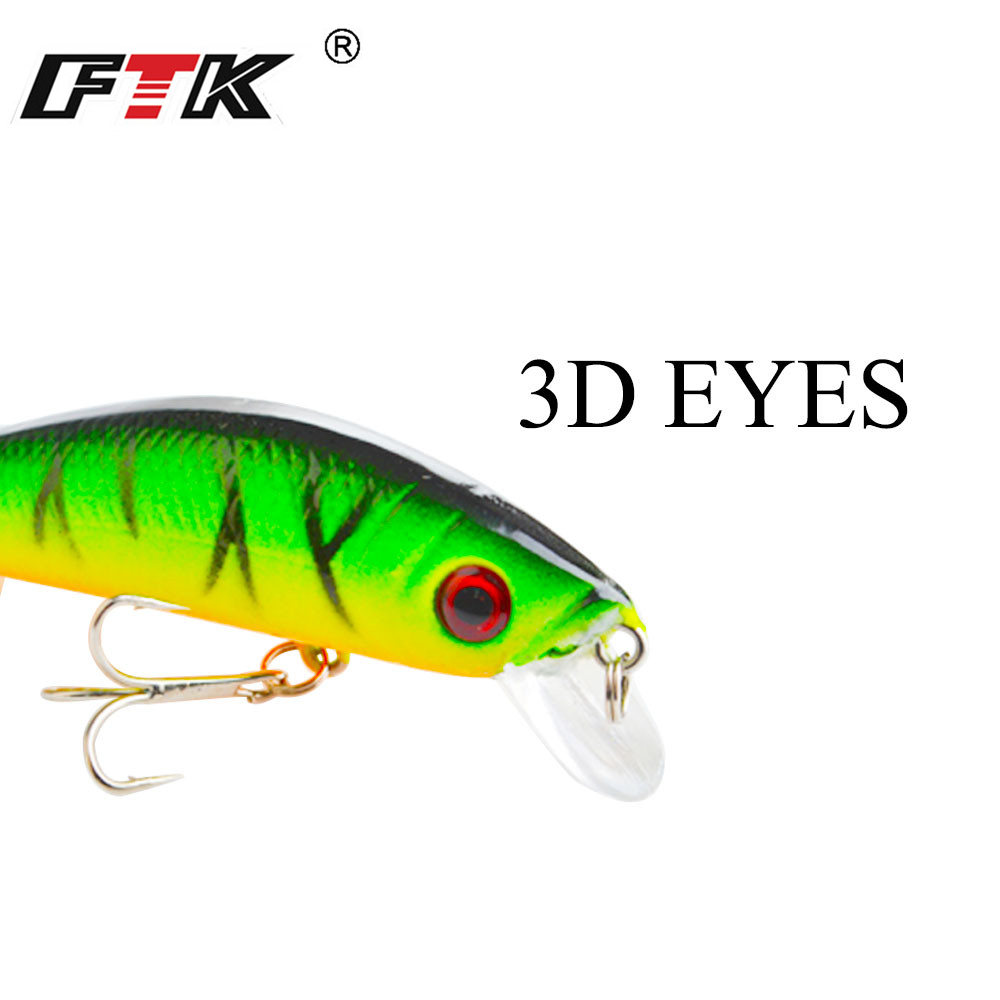 Topwater Artificial Bait, Minnow Lure For Saltwater Freshwater, Fishing Bait  With 3d Eyes And 2 Treble Hooks - Temu Israel