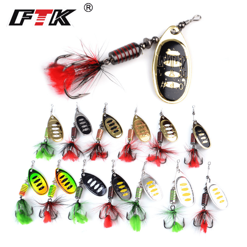 6pcs Premium Metal Fishing Lure for Pike and Bass - Small Spinners Spoon  with Treble Hooks for Ultimate Tackle Success
