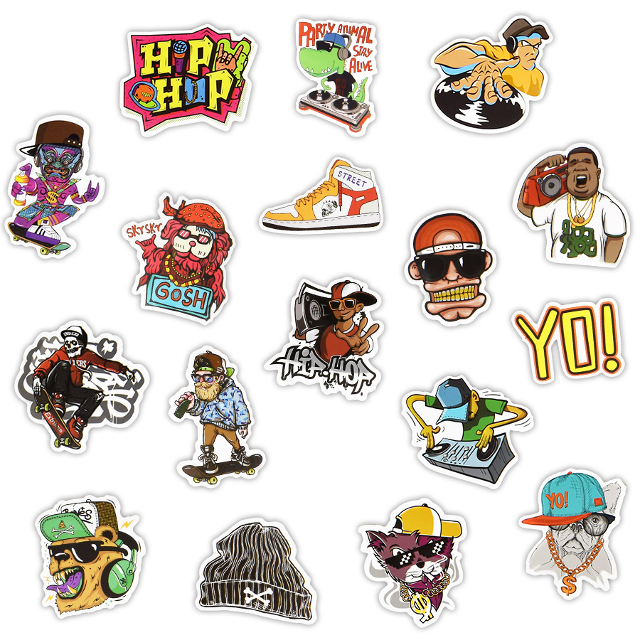 Hip Hop Rock Sticker Doodle Cool Stickers Laptop Skateboard - Temu