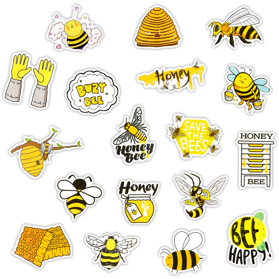 Bee Stickers - 50 Pcs