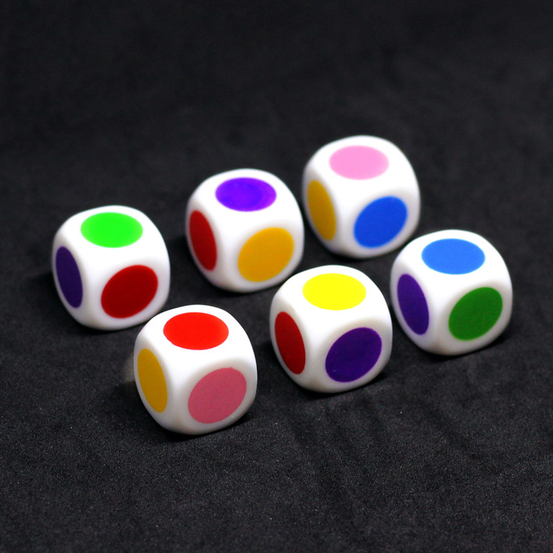 10pcs Set 6-Sided Round Colour Dice for Kids Table Games & Educational Toys