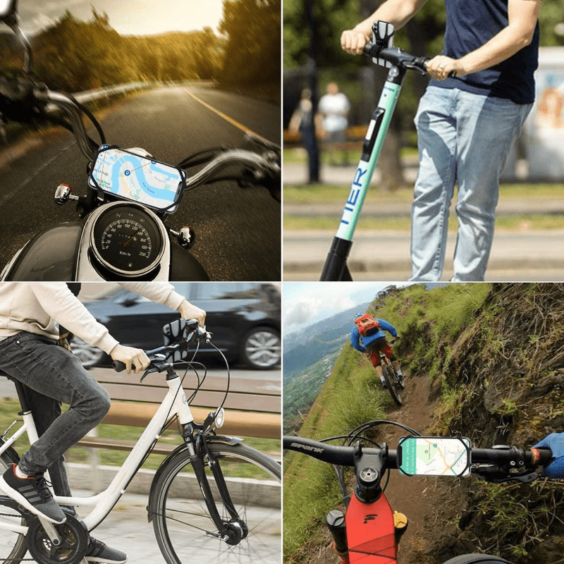 1 Stück Fahrrad-Handyhalterung, Handy-Navigationshalterung, Anti-Shake- Autohalterung, um 360° drehbares, abnehmbares Silikon, 4